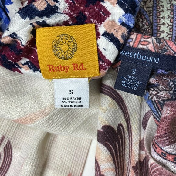 Ruby Rd. Blue and Westbound Pink Patterned Blouses set of 2 - Picture 10 of 10